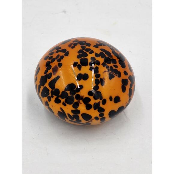 Paperweight Art Glass Leopard Animal Print Vintage Bookshelf Home Office Decor - Picture 5 of 12